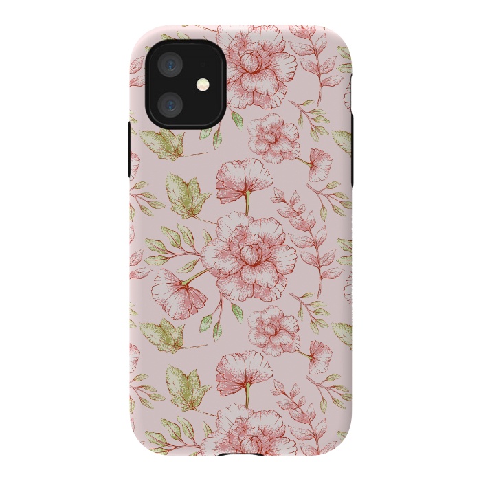 iPhone 11 StrongFit Pink Roses by  Utart