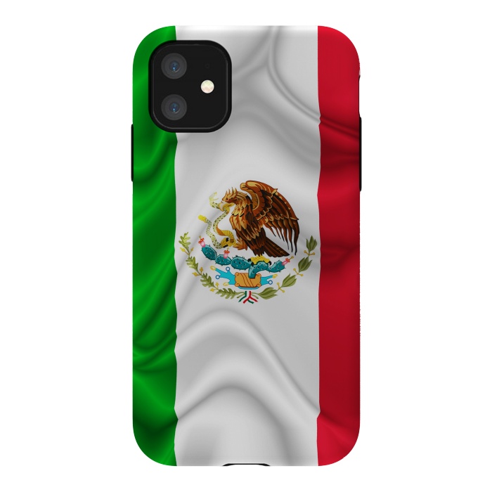 iPhone 11 StrongFit  Mexico Waving Silk Flag by BluedarkArt