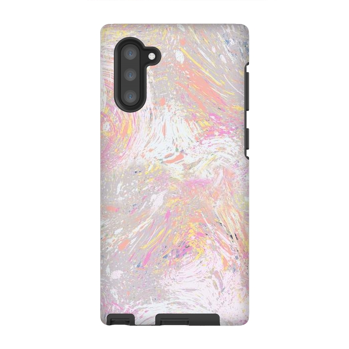 Galaxy Note 10 StrongFit Dripping Splatter Orange by Ninola Design