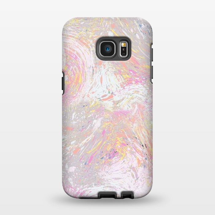 Galaxy S7 EDGE StrongFit Dripping Splatter Orange by Ninola Design