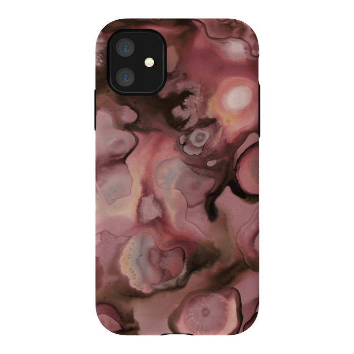 iPhone 11 StrongFit Ebb and Flow in Coral by Micklyn Le Feuvre