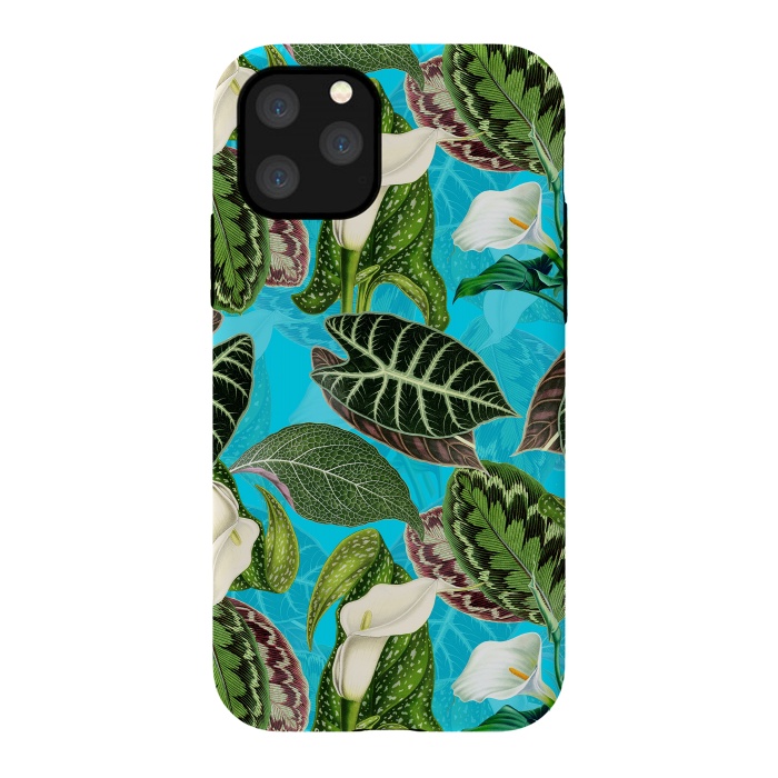 iPhone 11 Pro StrongFit Fresh tropical Flowers and Leaves Pattern by  Utart