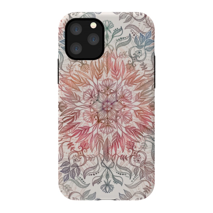 iPhone 11 Pro StrongFit Autumn Spice Mandala in Coral and Cream by Micklyn Le Feuvre