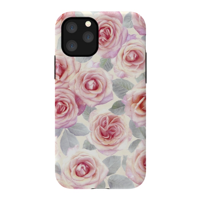 iPhone 11 Pro StrongFit Painted Pink and Mauve Roses by Micklyn Le Feuvre