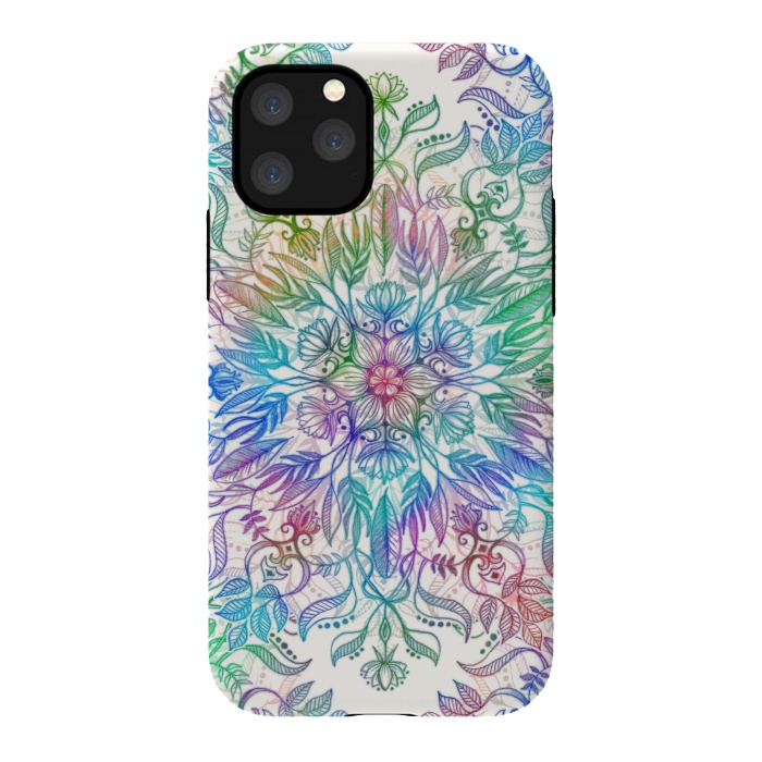 iPhone 11 Pro StrongFit Nature Mandala in Rainbow Hues by Micklyn Le Feuvre
