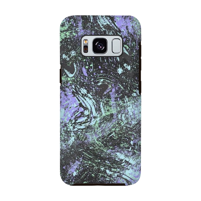 Galaxy S8 StrongFit Dripping Splatter Purple Turquoise by Ninola Design