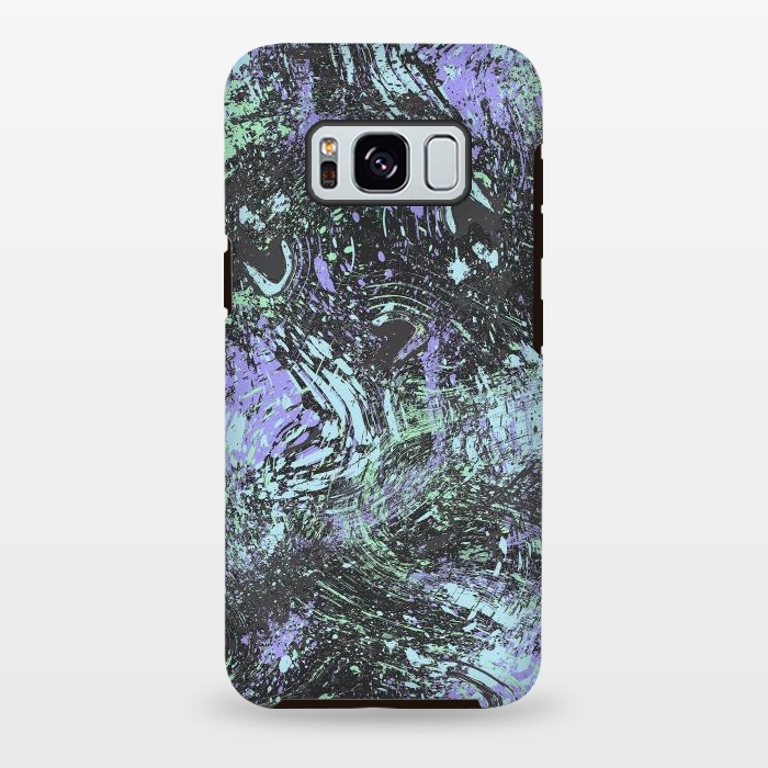 Galaxy S8 plus StrongFit Dripping Splatter Purple Turquoise by Ninola Design