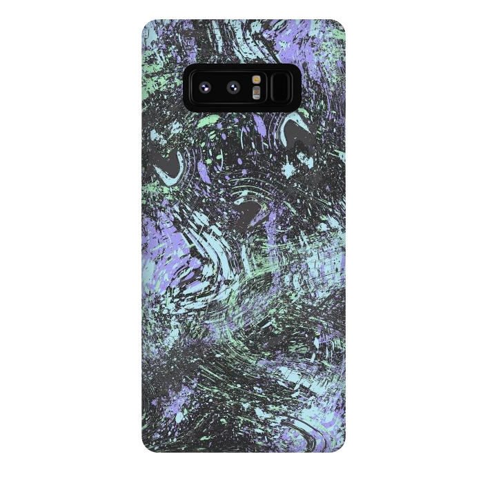 Galaxy Note 8 StrongFit Dripping Splatter Purple Turquoise by Ninola Design