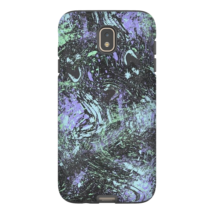 Galaxy J7 StrongFit Dripping Splatter Purple Turquoise by Ninola Design