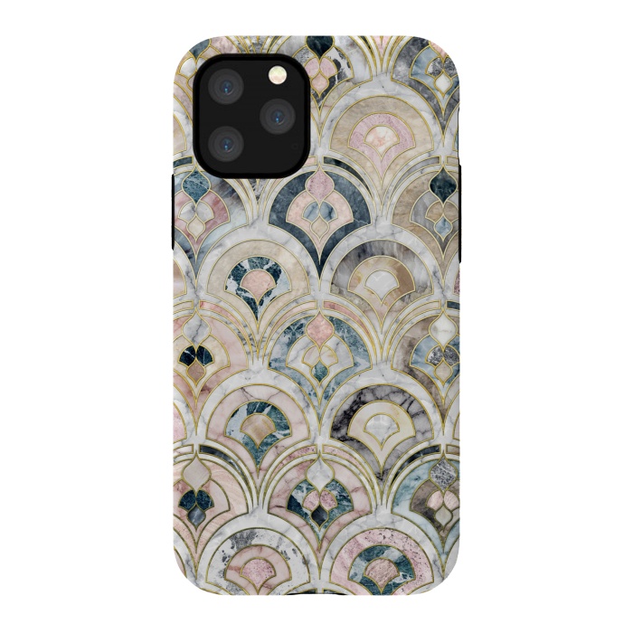 iPhone 11 Pro StrongFit Art Deco Marble Tiles in Soft Pastels by Micklyn Le Feuvre
