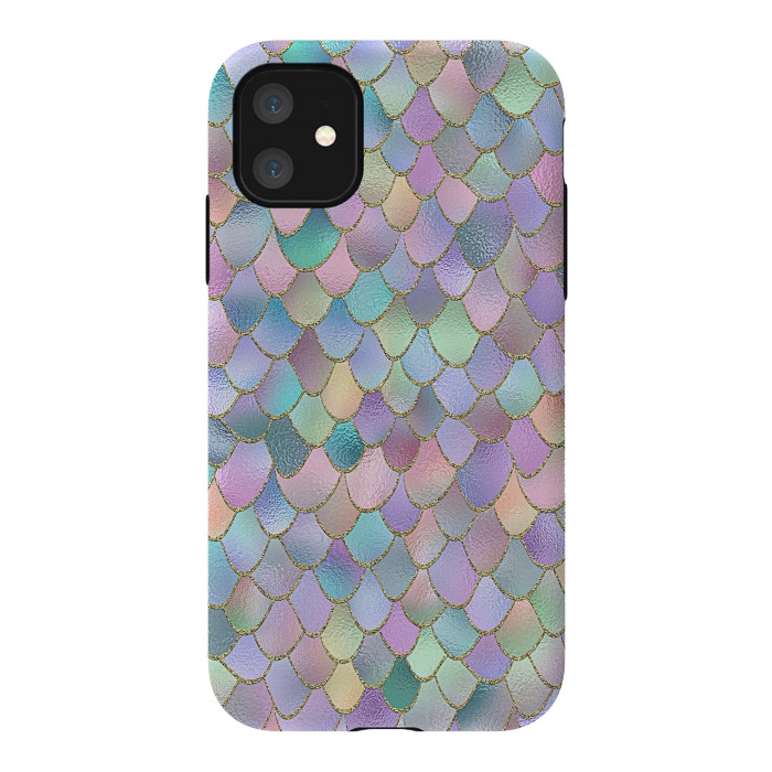 iPhone 11 StrongFit Lavender and Pink Wonky Mermaid Scales by  Utart
