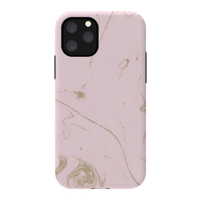 iPhone 11 Pro StrongFit Luxe gold and blush marble image by InovArts