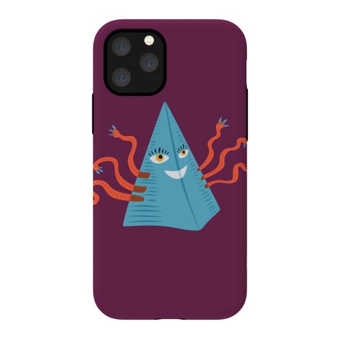 iPhone 11 Pro StrongFit Weird Blue Alien Pyramid Character With Tentacles by Boriana Giormova