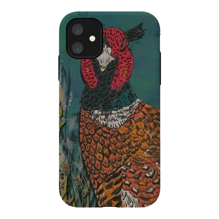 iPhone 11 StrongFit Funny Pheasant by Lotti Brown