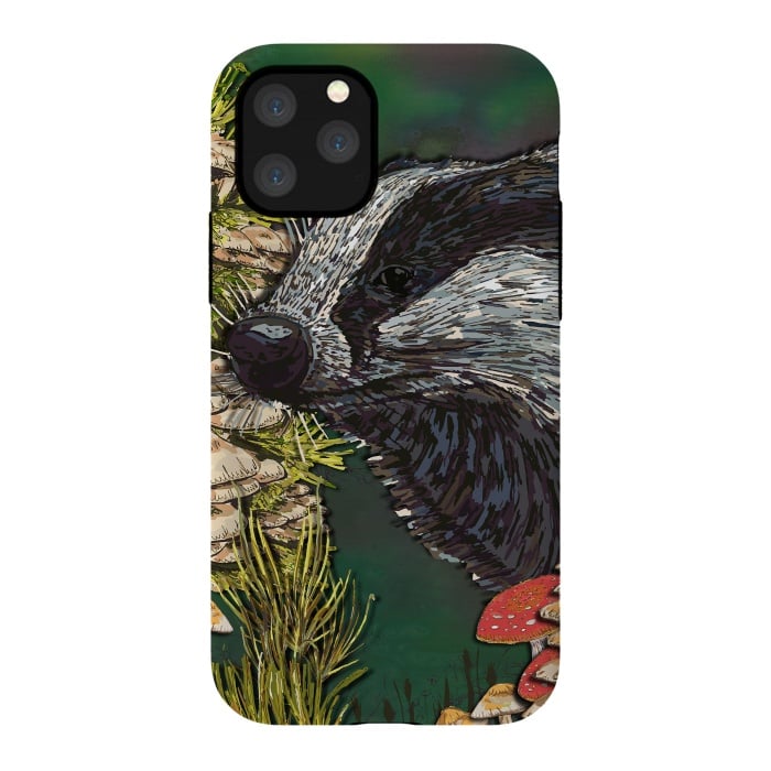 iPhone 11 Pro StrongFit Badger Woodland Walk by Lotti Brown