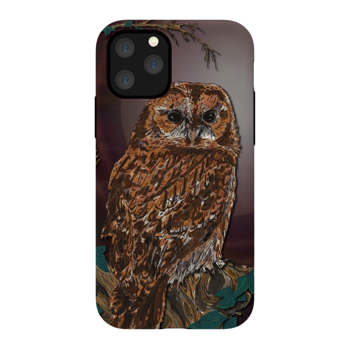 iPhone 11 Pro StrongFit Tawny Owl - Mistress of the Night by Lotti Brown