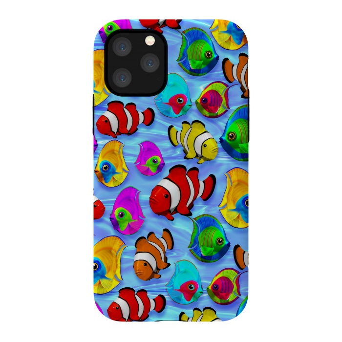 iPhone 11 Pro StrongFit Tropical Colorful Fish Pattern by BluedarkArt