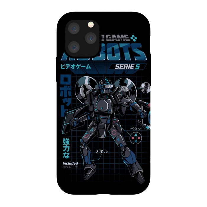 iPhone 11 Pro StrongFit Video Game Robot - Model S by Ilustrata