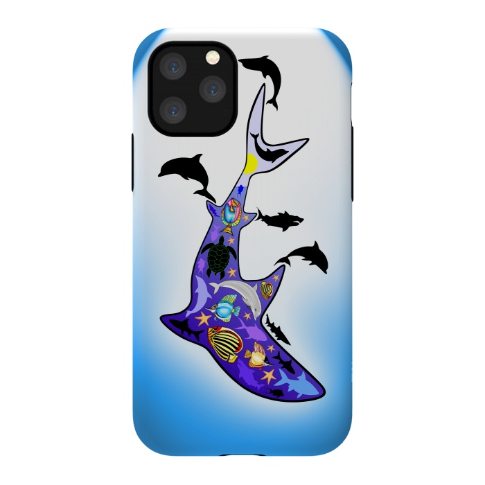 iPhone 11 Pro StrongFit Shark MarineLife Scenery Patterned by BluedarkArt
