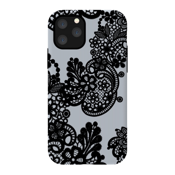 iPhone 11 Pro StrongFit Black lace by Kashmira Baheti