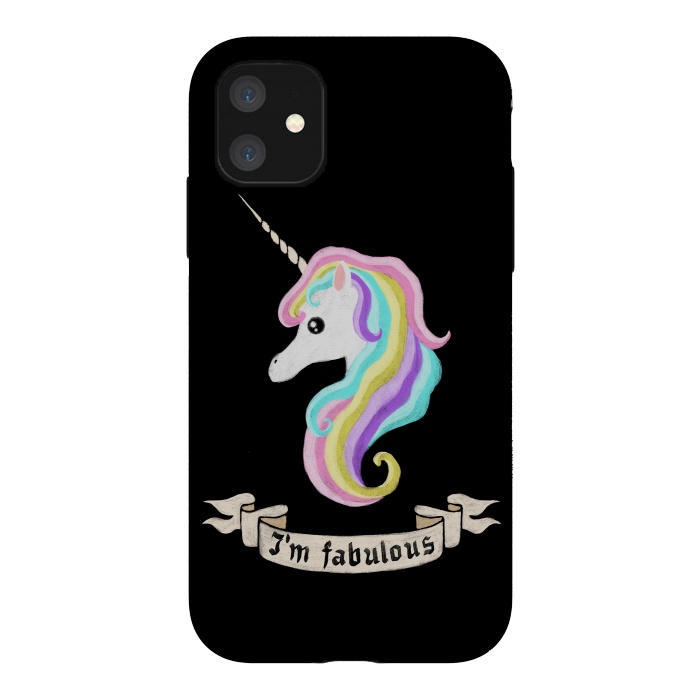 iPhone 11 StrongFit Fabulous unicorn by Laura Nagel