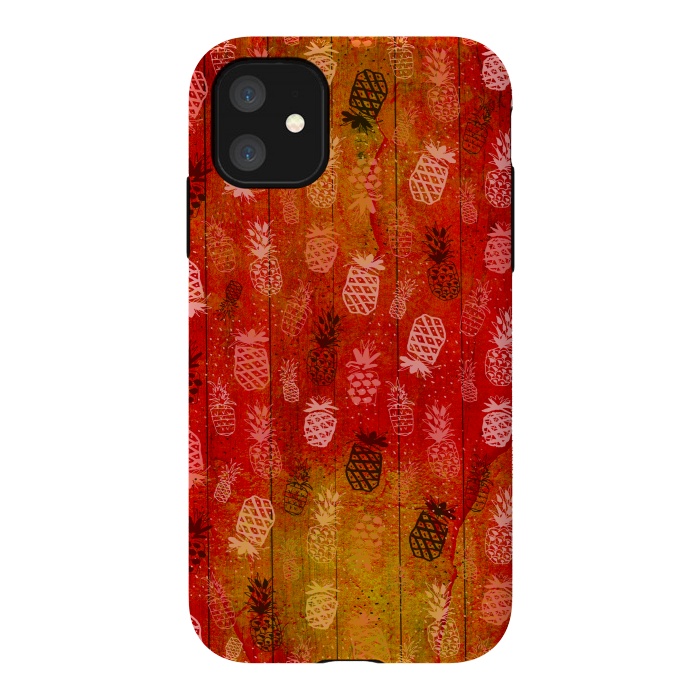 iPhone 11 StrongFit Pineapples in Summer by Rossy Villarreal