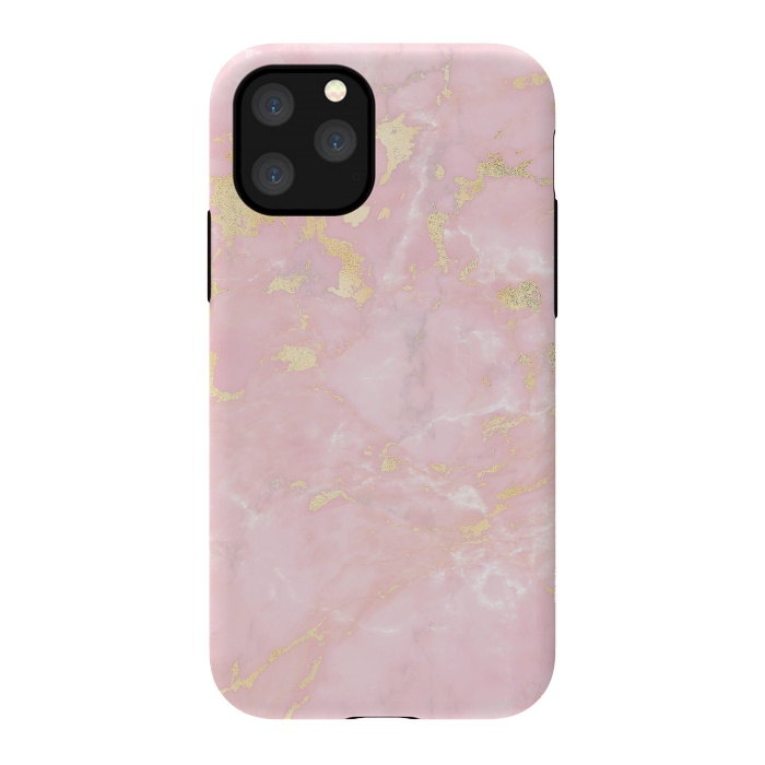 iPhone 11 Pro StrongFit Metal Gold on Tender Pink Marble by  Utart