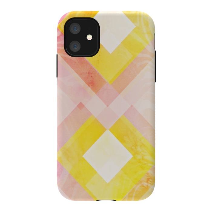 iPhone 11 StrongFit Pink yellow pattern by Jms