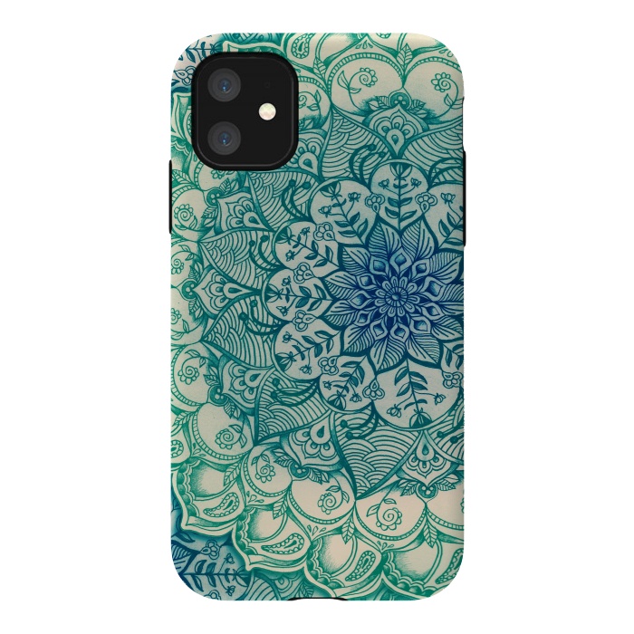iPhone 11 StrongFit Emerald Doodle by Micklyn Le Feuvre