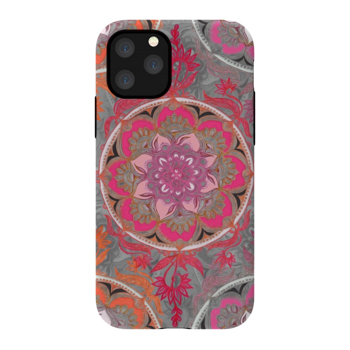 iPhone 11 Pro StrongFit Hot Pink, Magenta and Orange Super Boho Medallions by Micklyn Le Feuvre
