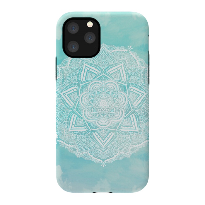 iPhone 11 Pro StrongFit Mandala flower turquoise by Jms