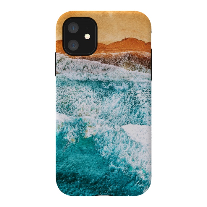 iPhone 11 StrongFit Tropical VI - Beach Waves II by Art Design Works