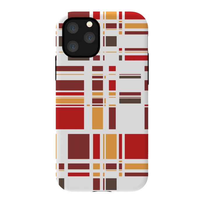 iPhone 11 Pro StrongFit Fourth Dimension Red Plaid by Majoih