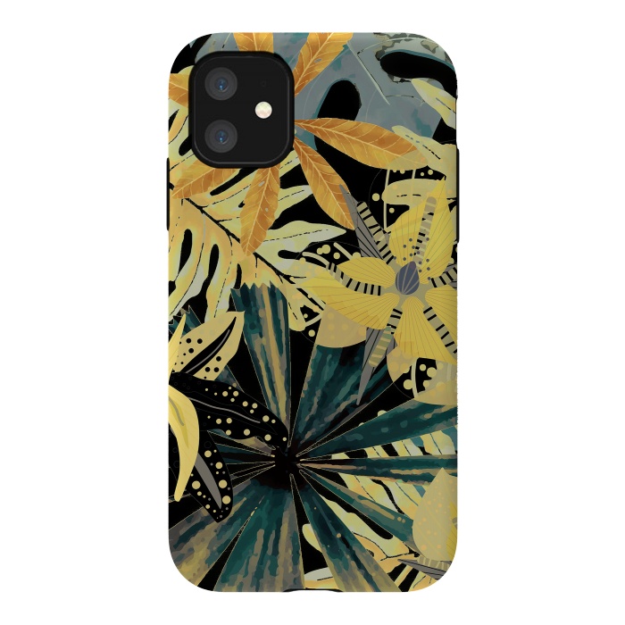 iPhone 11 StrongFit Abstract Foliage Aloha Jungle  by  Utart