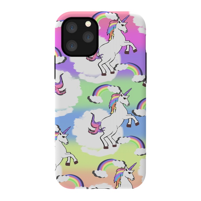 iPhone 11 Pro StrongFit Rainbow Unicorns by MUKTA LATA BARUA