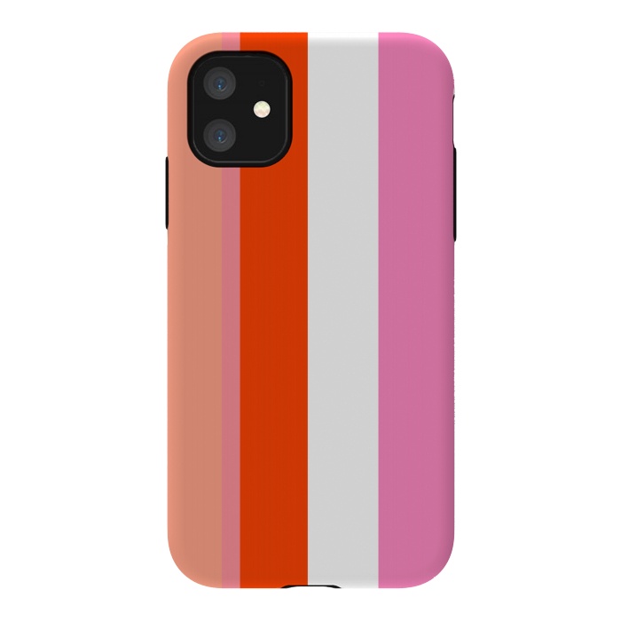 iPhone 11 StrongFit Colorful Stripes by MUKTA LATA BARUA