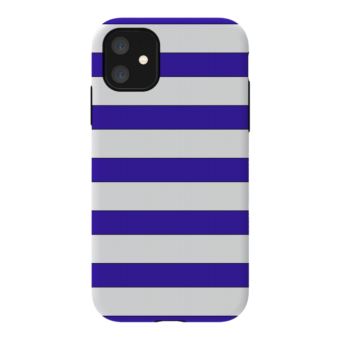 iPhone 11 StrongFit white purple stripes by Vincent Patrick Trinidad