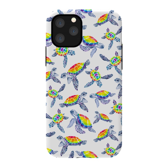 iPhone 11 Pro StrongFit Technicolour Turtles by gingerlique