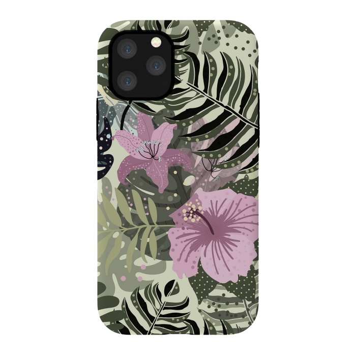 iPhone 11 Pro StrongFit Pastel Green Pink Aloha Tropical Jungle by  Utart
