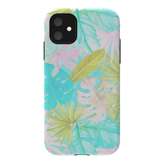 iPhone 11 StrongFit Soft Pastel Aloha Tropical Jungle by  Utart