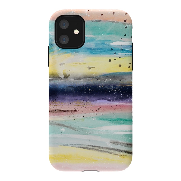 iPhone 11 StrongFit Summer watercolor abstract art design by InovArts