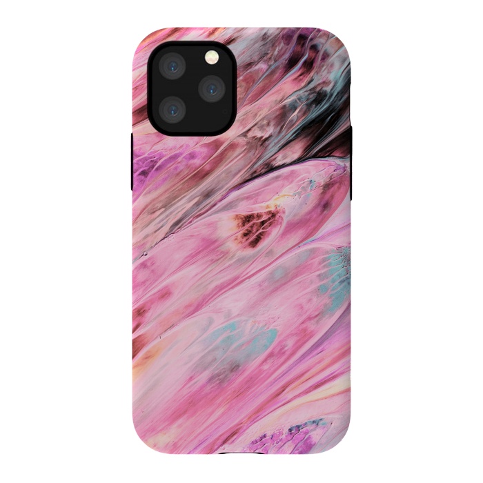 iPhone 11 Pro StrongFit Pink and Black Ink Marble by  Utart