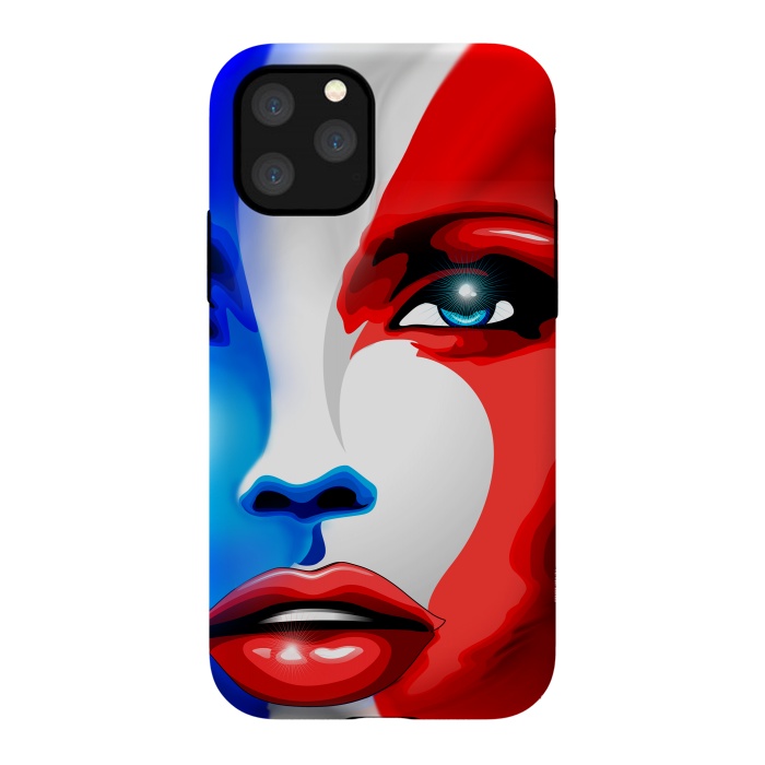 iPhone 11 Pro StrongFit France Flag Beautiful Girl Portrait by BluedarkArt