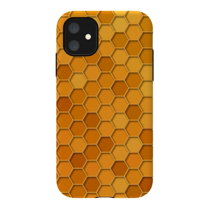 iPhone 11 StrongFit Hexagonal Honeycomb Pattern by Quirk It Up