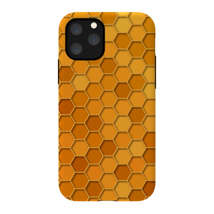 iPhone 11 Pro StrongFit Hexagonal Honeycomb Pattern by Quirk It Up