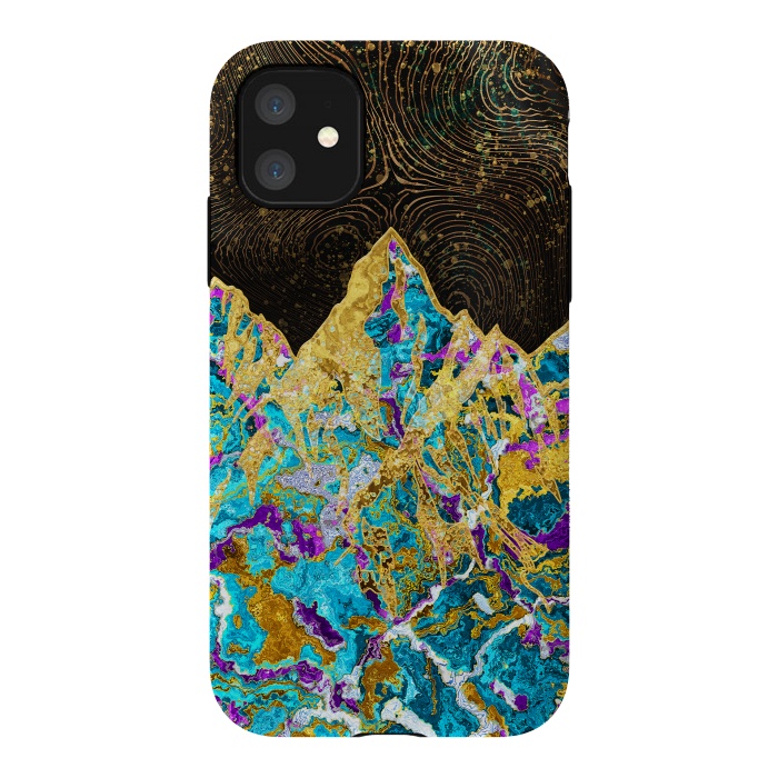 iPhone 11 StrongFit Digital Painting - Mountain Illustration I by Art Design Works