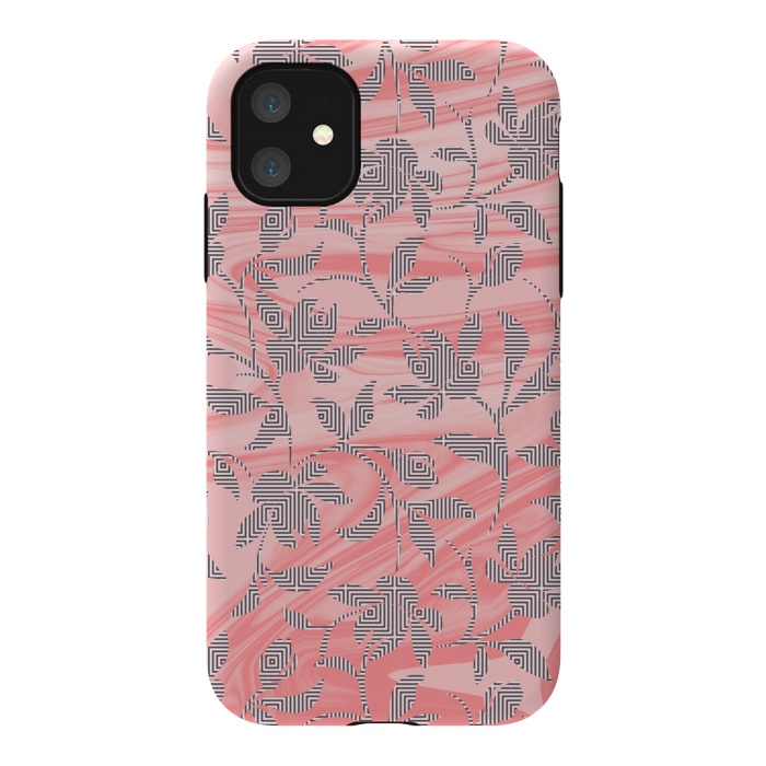 iPhone 11 StrongFit Marbled floral by Kashmira Baheti