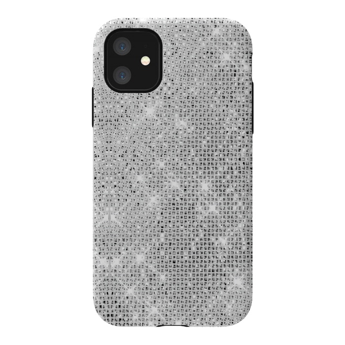 iPhone 11 StrongFit Silver Glitter by Alemi