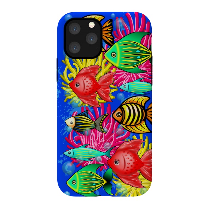 iPhone 11 Pro StrongFit Fish Cute Colorful Doodles  by BluedarkArt