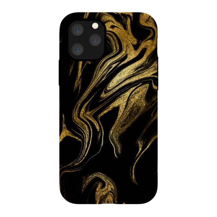 iPhone 11 Pro StrongFit Gold Black Marble  by Alemi